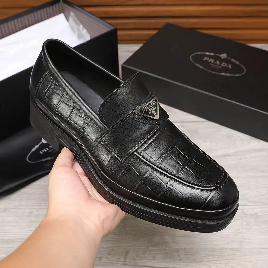 Men's shoes 💰540 💰💰🎩🎩【Prada】Counter 1:1⬆️original reproduction, absolute quality🆗original outsole, high-quality imported rubber, wear-resistant and non-slip, never degummed, upper material: imported first-layer cowhide➕anti-slip foam outsole, official website material, inner material: water-dyed 🐂leather lining, optional! Code number 38-45